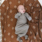 Grey Organic Cotton Ribbed Knot Gown