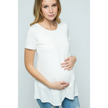 Load image into Gallery viewer, Solid Short Sleeve Round Neck Wrap Nursing Top

