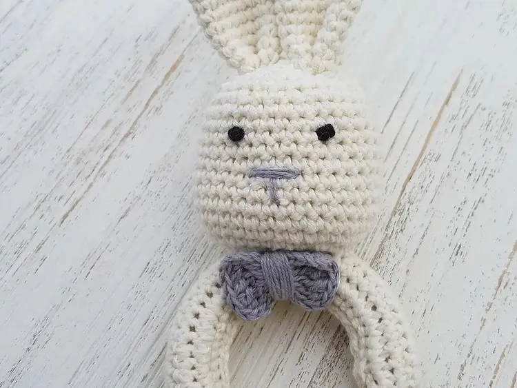 Crochet Bunny Rattle White