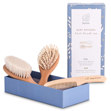 Load image into Gallery viewer, Wooden Baby Hair Brush Set

