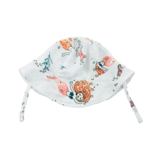 Load image into Gallery viewer, Mermaid Oh-So-Soft Muslin Sun Hat 0-12m
