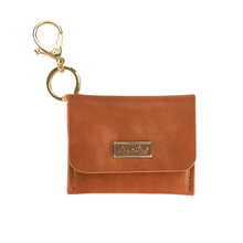 Load image into Gallery viewer, Cognac Itzy Mini Wallet™ Card Holder &amp; Key Chain Charm
