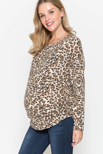 Load image into Gallery viewer, Cheetah Print Long Sleeve Maternity Top
