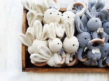Load image into Gallery viewer, Crochet Bunny Rattle Gray
