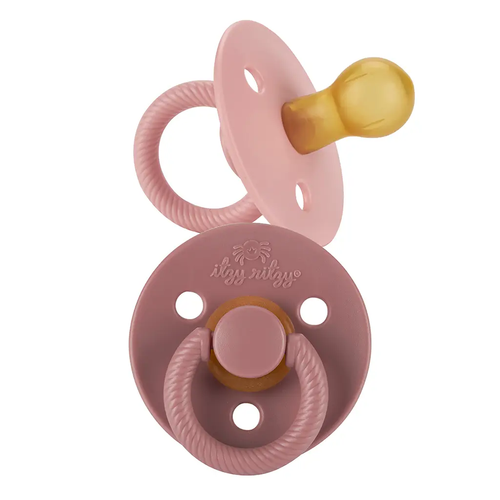 NEW Itzy Soother™ Pink Natural Rubber Pacifier Sets
